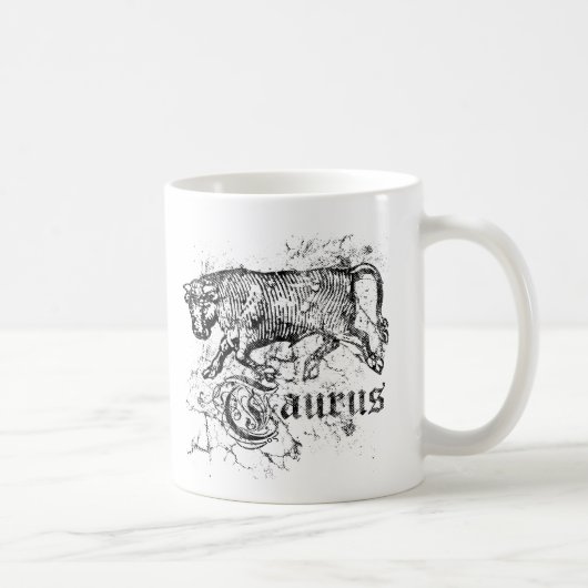 Vintage-Sternzeichen Stier Kaffeetasse (Rechts)