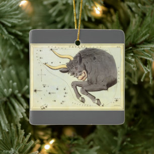 Vintage-Sternzeichen Stier Stier Konstellation Keramikornament
