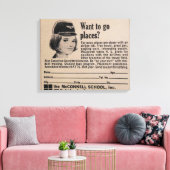 Vintage Stewardess Airline Leinwanddruck (Insitu (Wohnzimmer))