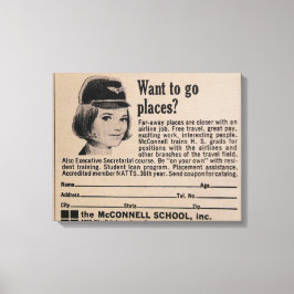 Vintage Stewardess Airline Leinwanddruck