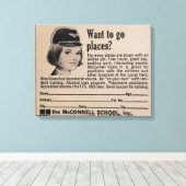 Vintage Stewardess Airline Leinwanddruck (Insitu (Holzboden))