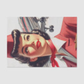 Vintage Stewardess-Illustration Seidenpapier (Vorderseite)