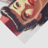 Vintage Stewardess-Illustration Seidenpapier (Ausschnitt)