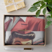 Vintage Stewardess-Illustration Seidenpapier (Geschenk)