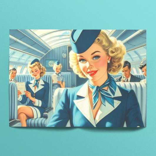 Vintage Stewardess-Illustration Seidenpapier