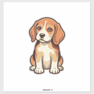 Vintage-Stich-Beagle-Welpe-Vektor-Art_1 Aufkleber