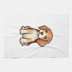 Vintage-Stich-Beagle-Welpe-Vektor-Art_1 Geschirrtuch