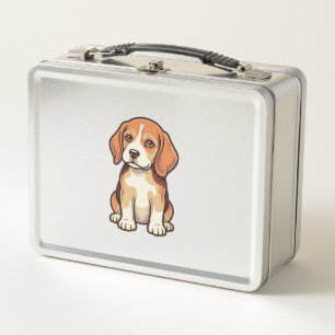 Vintage-Stich-Beagle-Welpe-Vektor-Art_1 Metall Brotdose