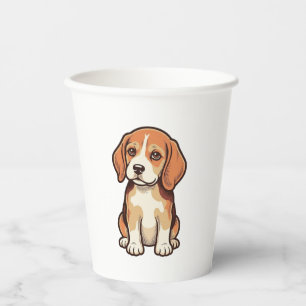 Vintage-Stich-Beagle-Welpe-Vektor-Art_1 Pappbecher