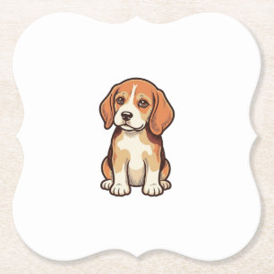 Vintage-Stich-Beagle-Welpe-Vektor-Art_1 Untersetzer