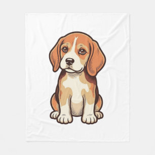 Vintage-Stich Beagle-Welpe Vektor Kunst_1 Fleecedecke