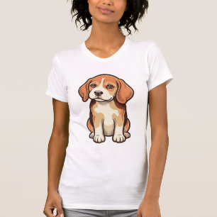 Vintage-Stich Beagle-Welpe Vektor Kunst_1 T-Shirt
