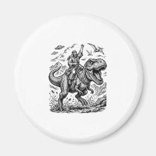 Vintage-Stich-Dinosaur-Reiter-Grafik-T-Shirt_1 Magnet