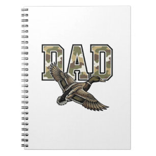 Vintage-Stich Duck Dad Camo Vektor-Shirt-Design Notizblock