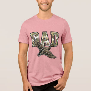 Vintage-Stich Duck Dad Camo Vektor-Shirt-Design Tri-Blend Shirt