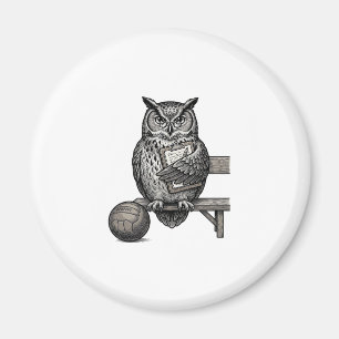 Vintage-Stich-Eulen-Fußballtrainer-Shirt-Design_1 Magnet