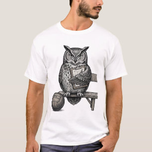 Vintage-Stich-Eulen-Fußballtrainer-Shirt-Design_1 T-Shirt