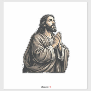 Vintage-Stich Gebetsmann Religiöses-Shirt-Desi Aufkleber