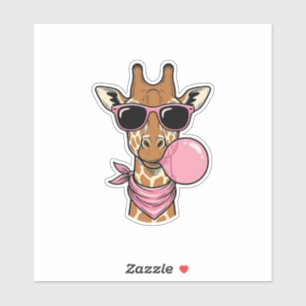 Vintage-Stich Giraffe Bubblegum Vektor Design_ Aufkleber