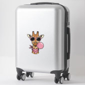 Vintage-Stich Giraffe Bubblegum Vektor Design_ Aufkleber (Koffer)