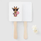 Vintage-Stich Giraffe Bubblegum Vektor Design_ Fächer (Vorne und Hinten)