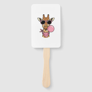 Vintage-Stich Giraffe Bubblegum Vektor Design_ Fächer