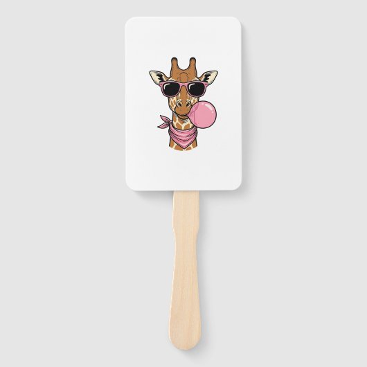 Vintage-Stich Giraffe Bubblegum Vektor Design_ Fächer (Vorderseite)