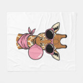 Vintage-Stich Giraffe Bubblegum Vektor Design_ Fleecedecke (Vorderseite (Horizontal))