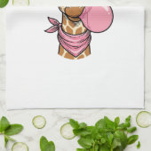 Vintage-Stich Giraffe Bubblegum Vektor Design_ Geschirrtuch (Gefaltet)