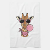 Vintage-Stich Giraffe Bubblegum Vektor Design_ Geschirrtuch (Vertikal)