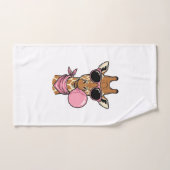 Vintage-Stich Giraffe Bubblegum Vektor Design_ Handtuch (Handtuch)