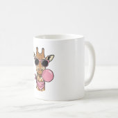 Vintage-Stich Giraffe Bubblegum Vektor Design_ Kaffeetasse (VorderseiteRechts)