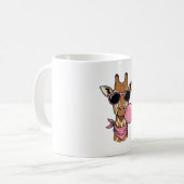 Vintage-Stich Giraffe Bubblegum Vektor Design_ Kaffeetasse (Vorderseite Links)