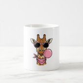 Vintage-Stich Giraffe Bubblegum Vektor Design_ Kaffeetasse (Mittel)
