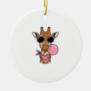 Vintage-Stich Giraffe Bubblegum Vektor Design_ Keramik Ornament