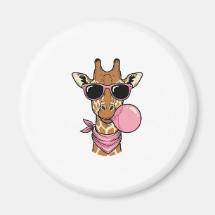 Vintage-Stich Giraffe Bubblegum Vektor Design_ Magnet