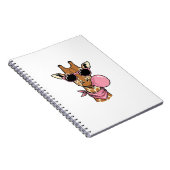Vintage-Stich Giraffe Bubblegum Vektor Design_ Notizblock (Rechte Seite)