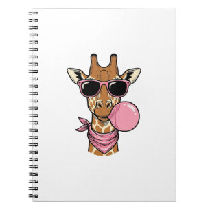 Vintage-Stich Giraffe Bubblegum Vektor Design_ Notizblock