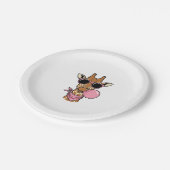 Vintage-Stich Giraffe Bubblegum Vektor Design_ Pappteller (Schrägansicht)