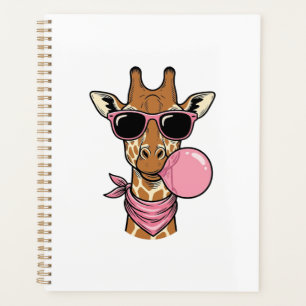 Vintage-Stich Giraffe Bubblegum Vektor Design_ Planer