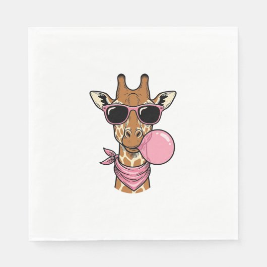 Vintage-Stich Giraffe Bubblegum Vektor Design_ Serviette (Vorderseite)