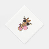 Vintage-Stich Giraffe Bubblegum Vektor Design_ Serviette (Ecke)