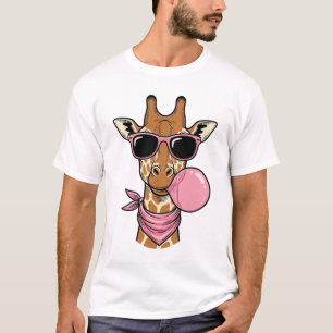 Vintage-Stich Giraffe Bubblegum Vektor Design_ T-Shirt