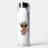 Vintage-Stich Giraffe Bubblegum Vektor Design_ Trinkflasche (Vorderseite)