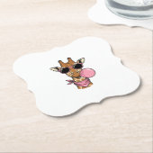 Vintage-Stich Giraffe Bubblegum Vektordesign_ Untersetzer (angewinkelt)