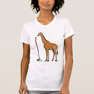 Vintage-Stich Giraffe Golf Vektor T-Shirt Desi