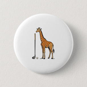 Vintage-Stich Giraffe Golf Vektor T-Shirt Desi Button