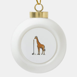 Vintage-Stich Giraffe Golf Vektor T-Shirt Desi Keramik Kugel-Ornament