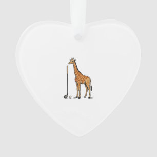 Vintage-Stich Giraffe Golf Vektor T-Shirt Desi Ornament