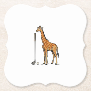 Vintage-Stich Giraffe Golf Vektor T-Shirt Desi Untersetzer